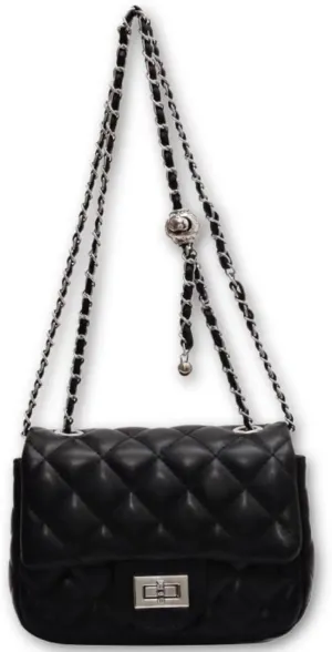 Quilted Crossbody Bag Faux Leather Trendy Shoulder Purses with Chain Strap Stylish Clutch Purse for Women Ladies