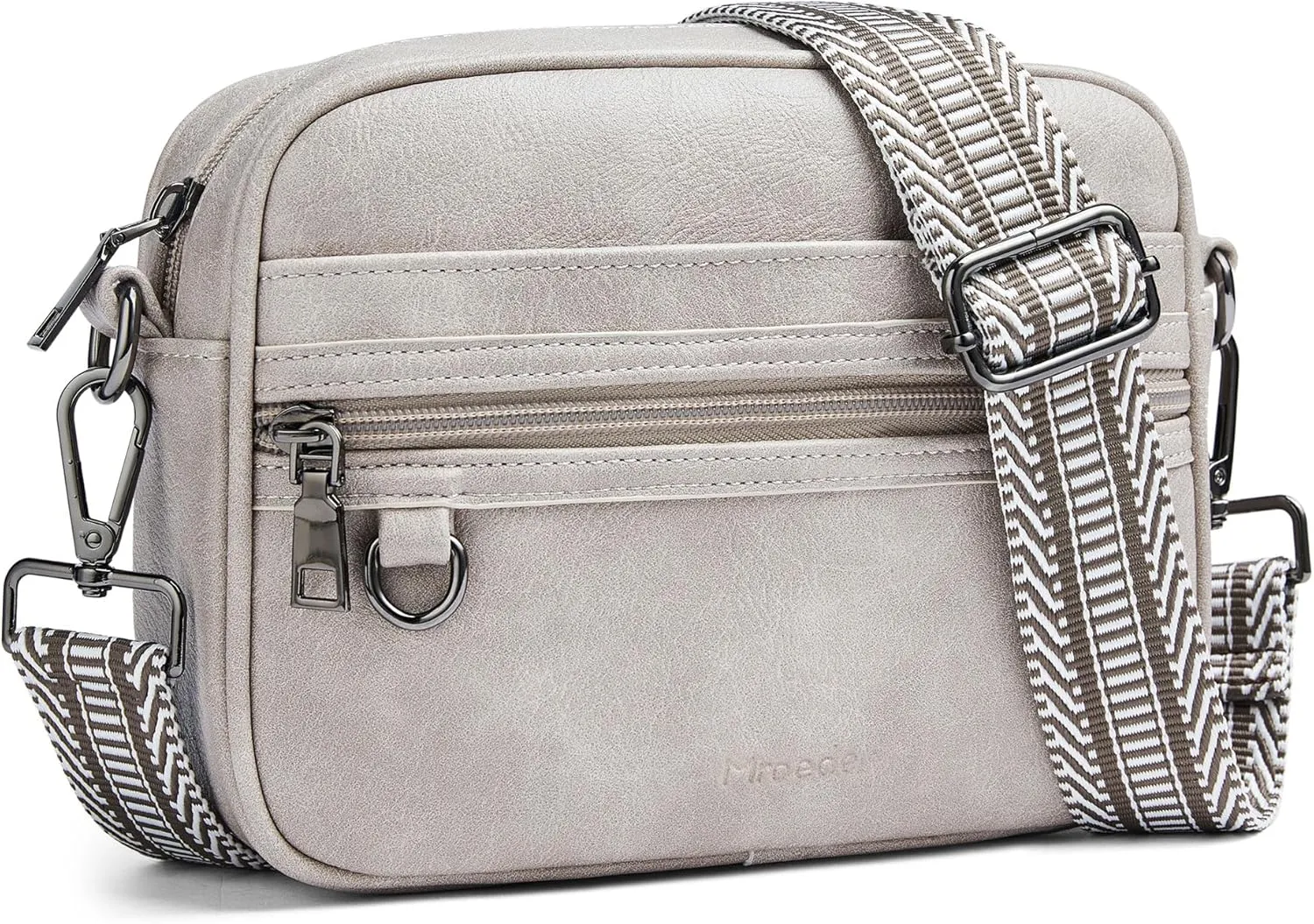 Quilted Crossbody Bags for Women 3-Pockets Crossbody Purses Vegan Leather Shoulder Handbags with Wide Strap