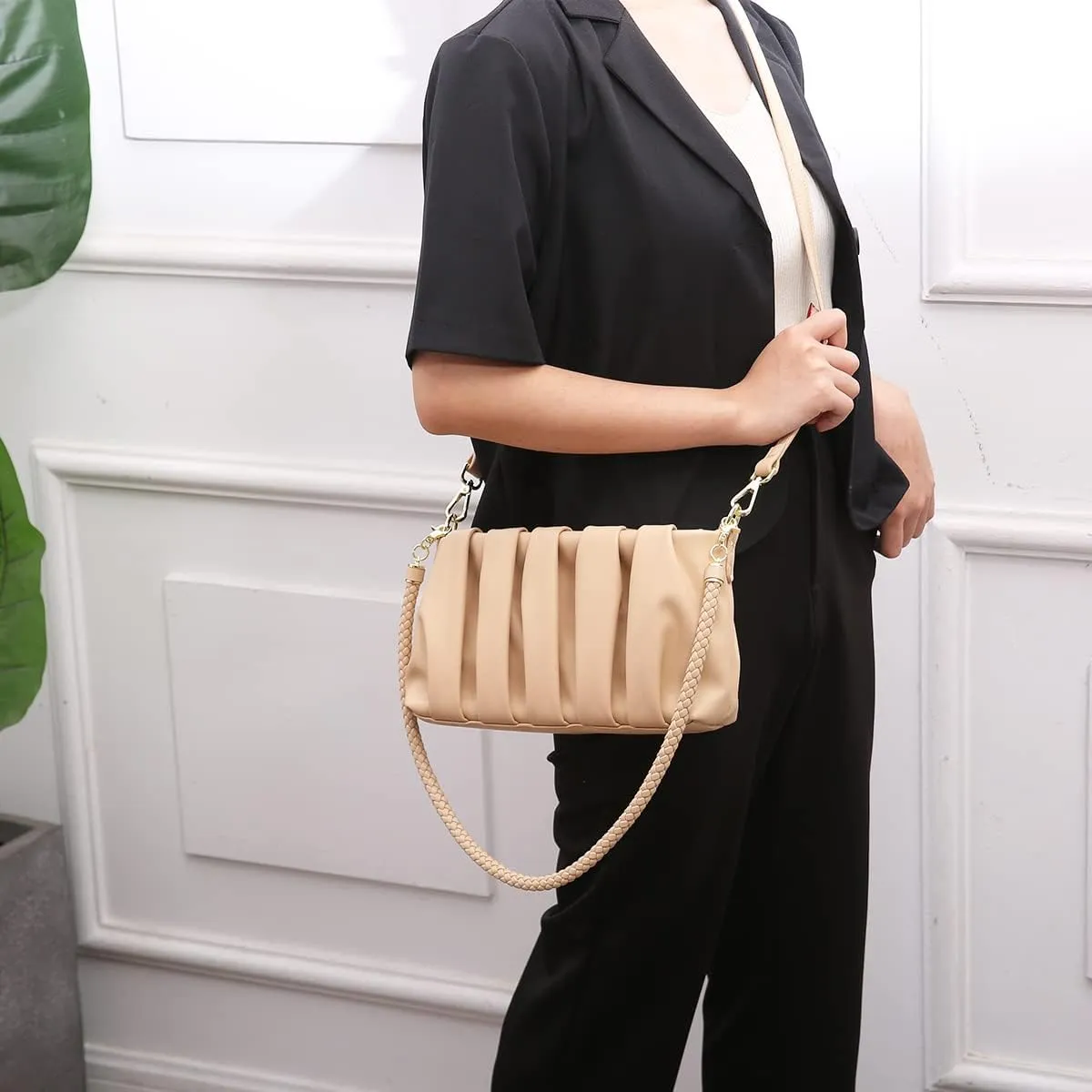 Quilted Crossbody Bags for Women Small Shoulder bag Pouch Satchel bag Dumpling Handbag Hobo bag