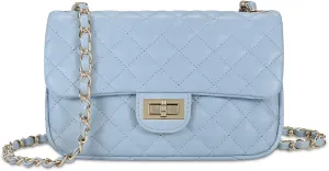 Quilted Crossbody Bags for Women, Small Soft Shoulder Handbags, Ladies Mini Vegan Leather Clutch Purses