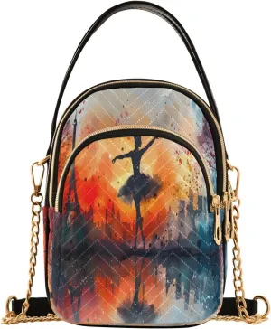 Quilted Crossbody Bags for Women,Rhythmic Gymnastics Paris Women's Crossbody Handbags Small Travel Purses Phone Bag