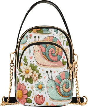 Quilted Crossbody Bags for Women,Snail Women's Crossbody Handbags Small Travel Purses Phone Bag