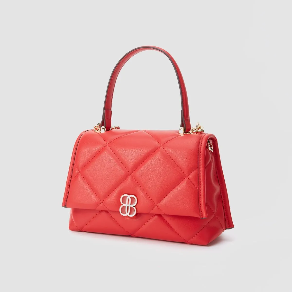 Quilted Leather Satchel Purse for Women: Genuine Cowhide Crossbody Bag - Top Handle Handbag with Chain Strap for Travel Work