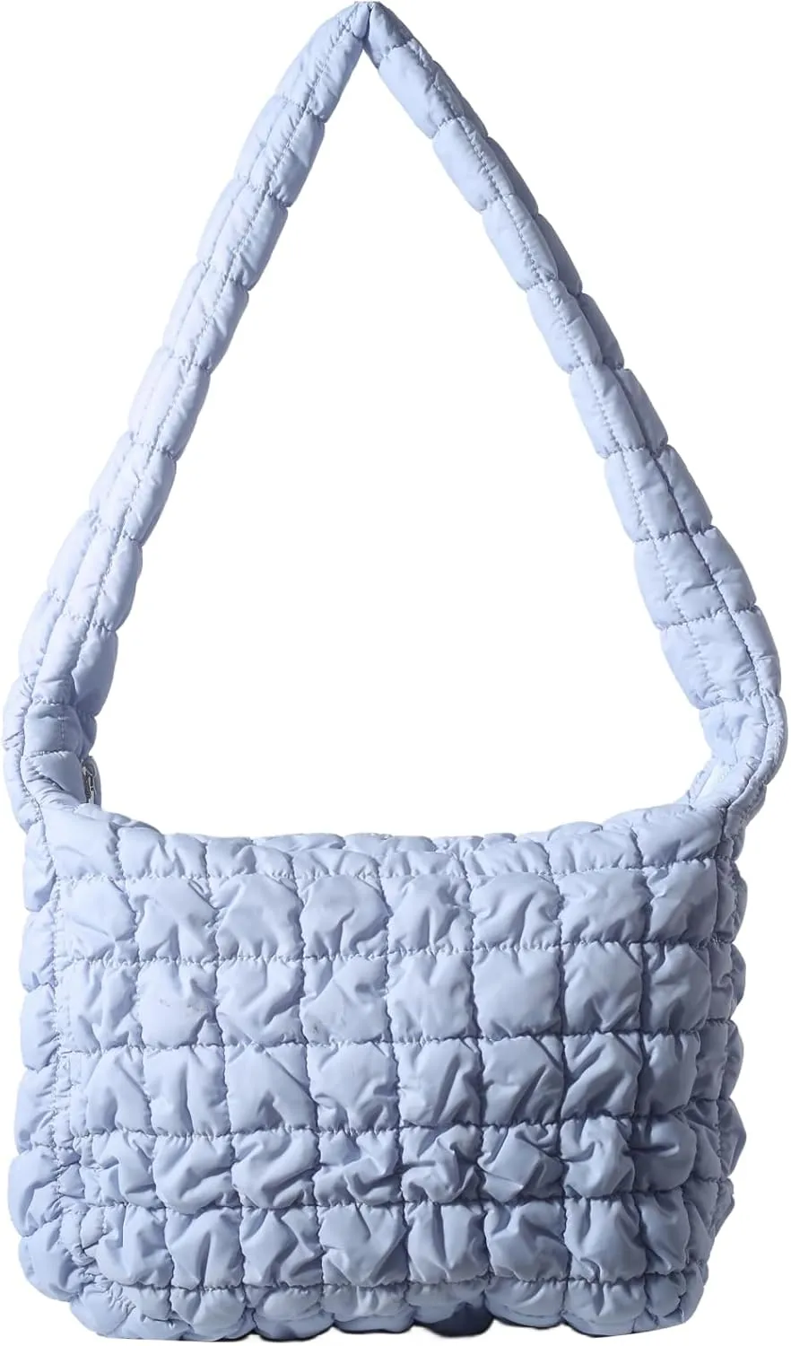 Quilted Puffer Large Shoulder Crossbody for Women Nylon Hobo Pleated Padded Handbag and Purses Lightweight
