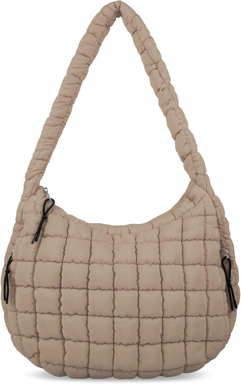 Quilted Puffer Tote Bag for Women - Large Crossbody Bag, Lightweight Nylon Puffy Carryall Hobo Puff Shoulder Bag