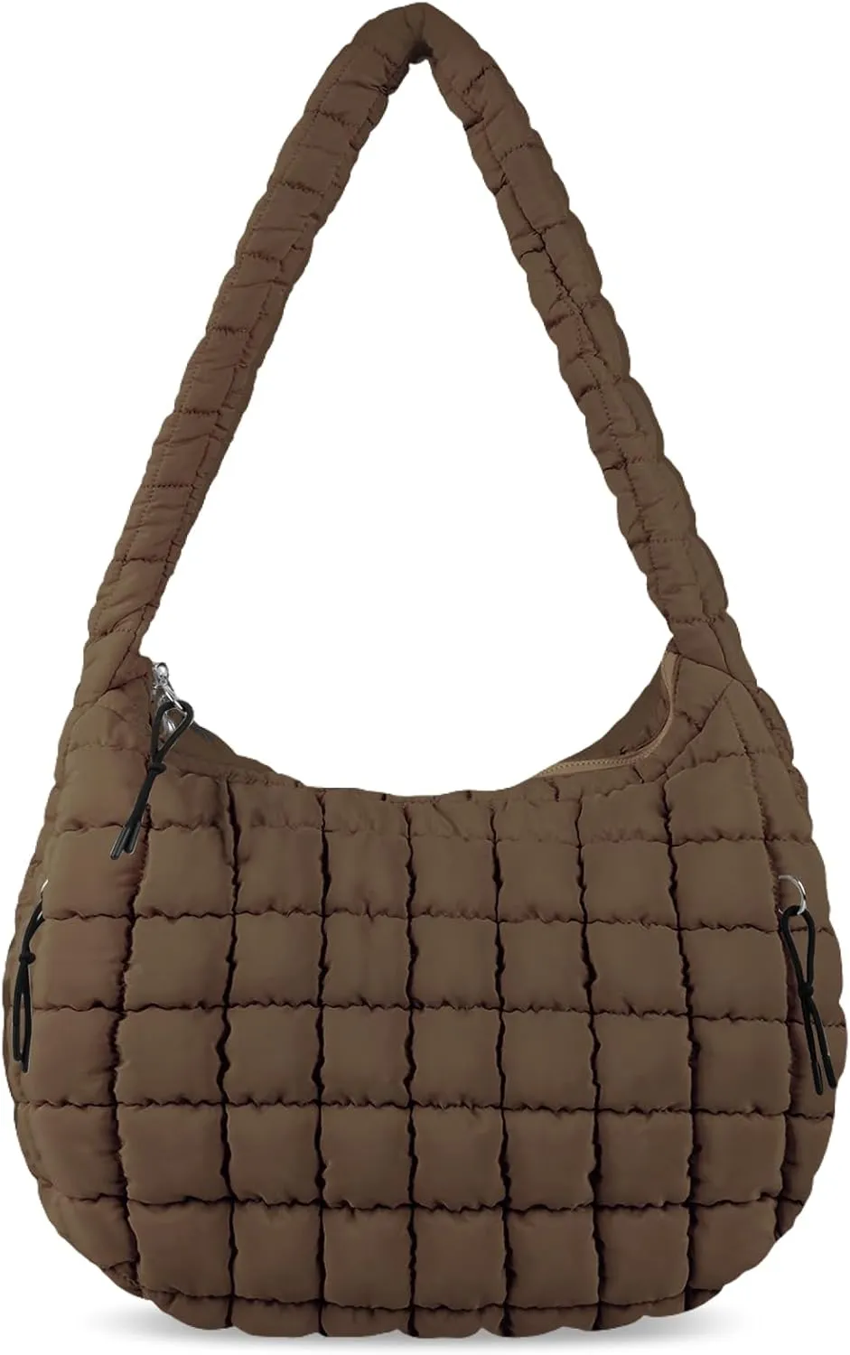 Quilted Puffer Tote Bag for Women - Large Crossbody Bag, Lightweight Nylon Puffy Carryall Hobo Puff Shoulder Bag