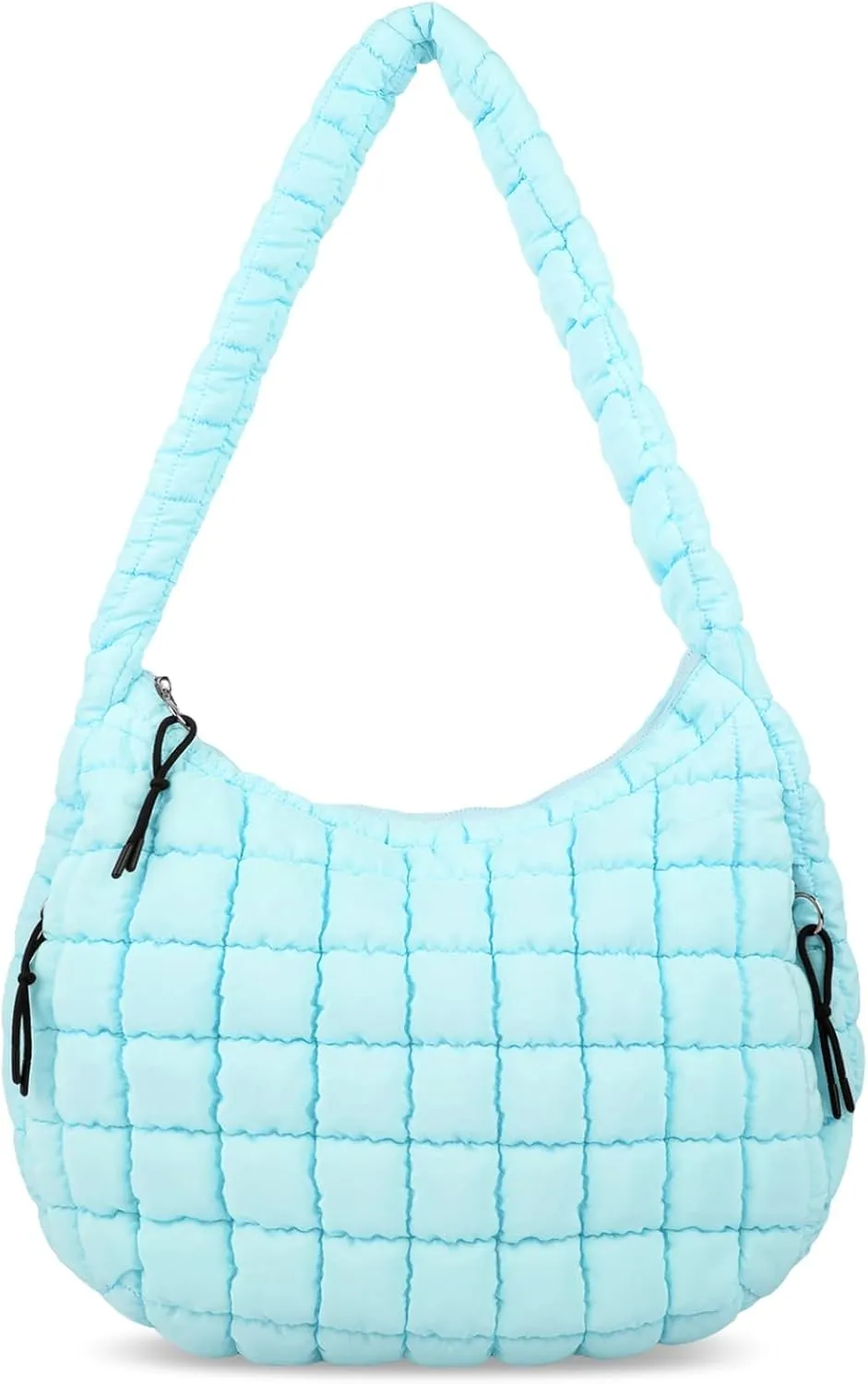 Quilted Puffer Tote Bag for Women - Large Crossbody Bag, Lightweight Nylon Puffy Carryall Hobo Puff Shoulder Bag