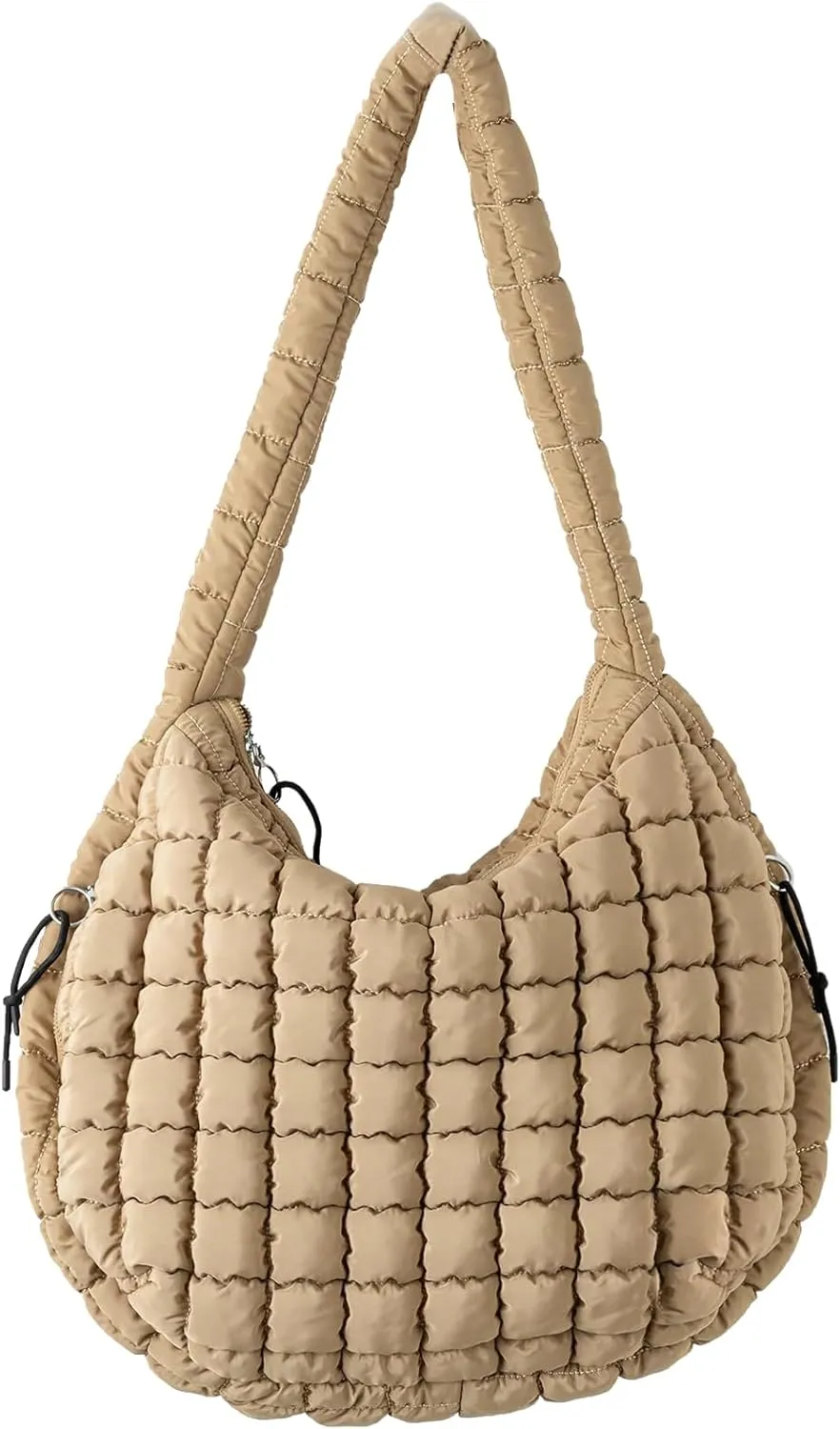 Quilted Puffer Tote Bag for Women Large Quilted Crossbody Hobo Bags Puffy Purse Carryall Bag Nylon Shoulder Handbag