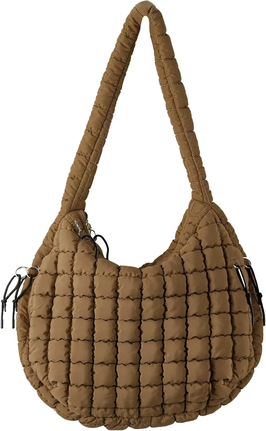 Quilted Puffer Tote Bag for Women Large Quilted Crossbody Hobo Bags Puffy Purse Carryall Bag Nylon Shoulder Handbag