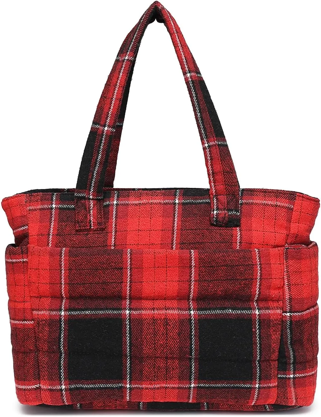 Quilted Puffer Tote Bag for Women Stylish Work Tote with Multiple Compartments Puffy Handbag