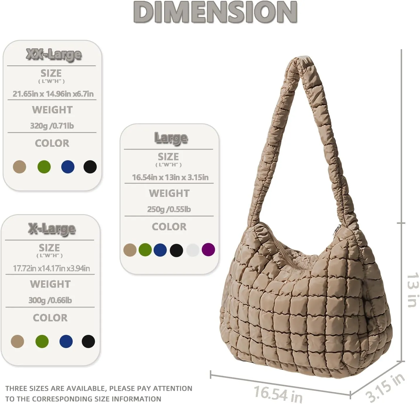 Quilted Puffer Tote Bag Large Quilted Tote Bag Lightweight Quilted Carryall Bag Puffy Shoulder Bag Puffer Purse for Women