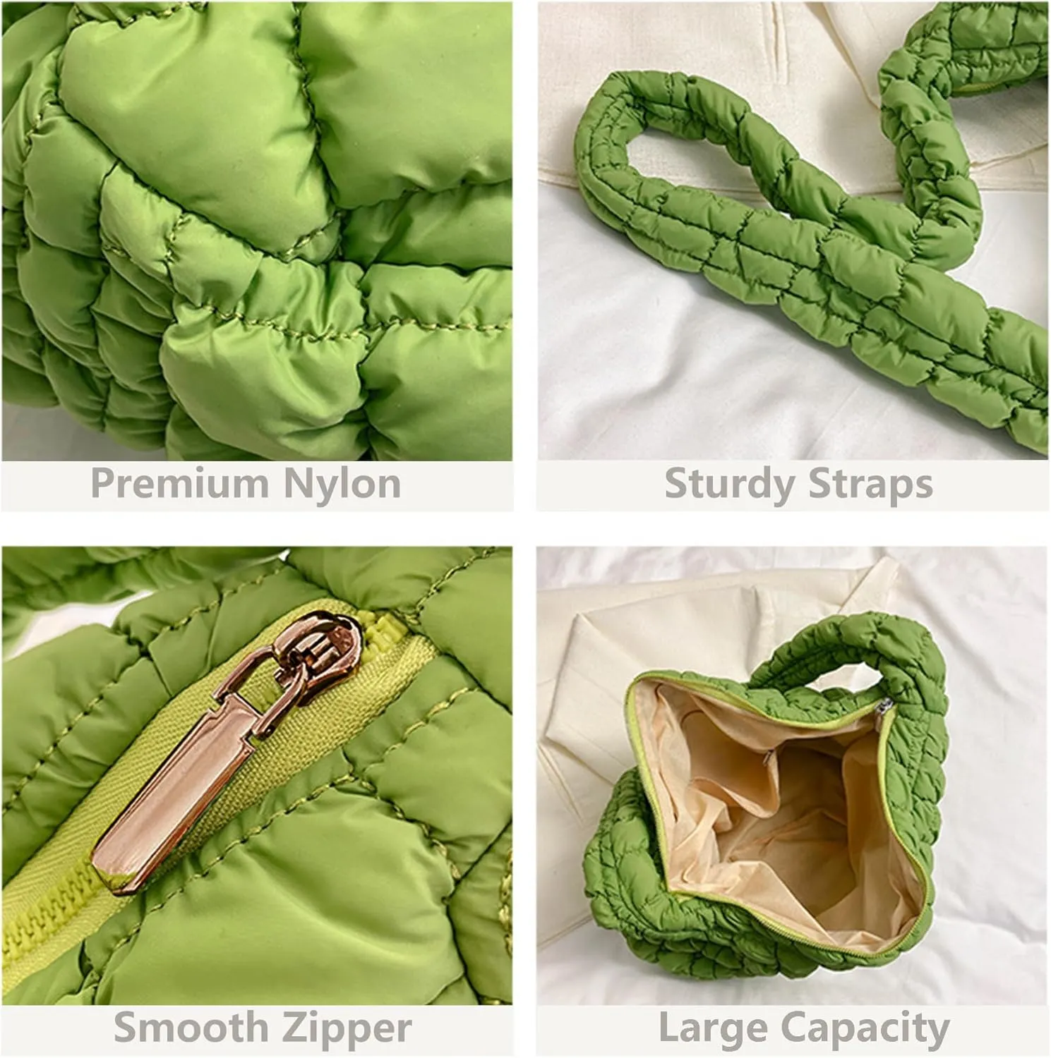 Quilted Puffer Tote Bag Large Quilted Tote Bag Lightweight Quilted Carryall Bag Puffy Shoulder Bag Puffer Purse for Women
