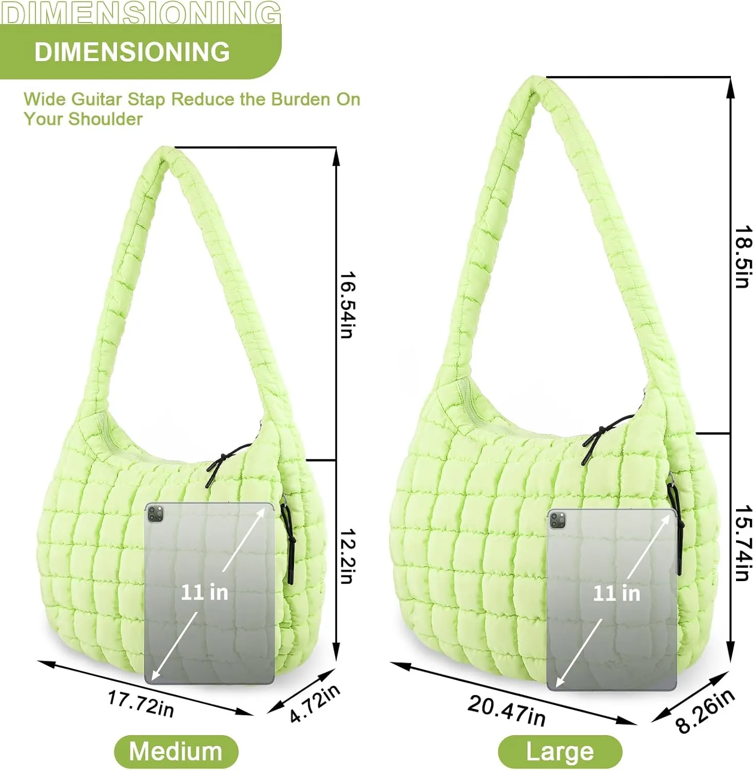 Quilted Puffer Tote Bag Purse Puffy Crossbody Shoulder Bag,Lightweight Nylon Hobo Bag Puffer Carryall Bag for Women Girl