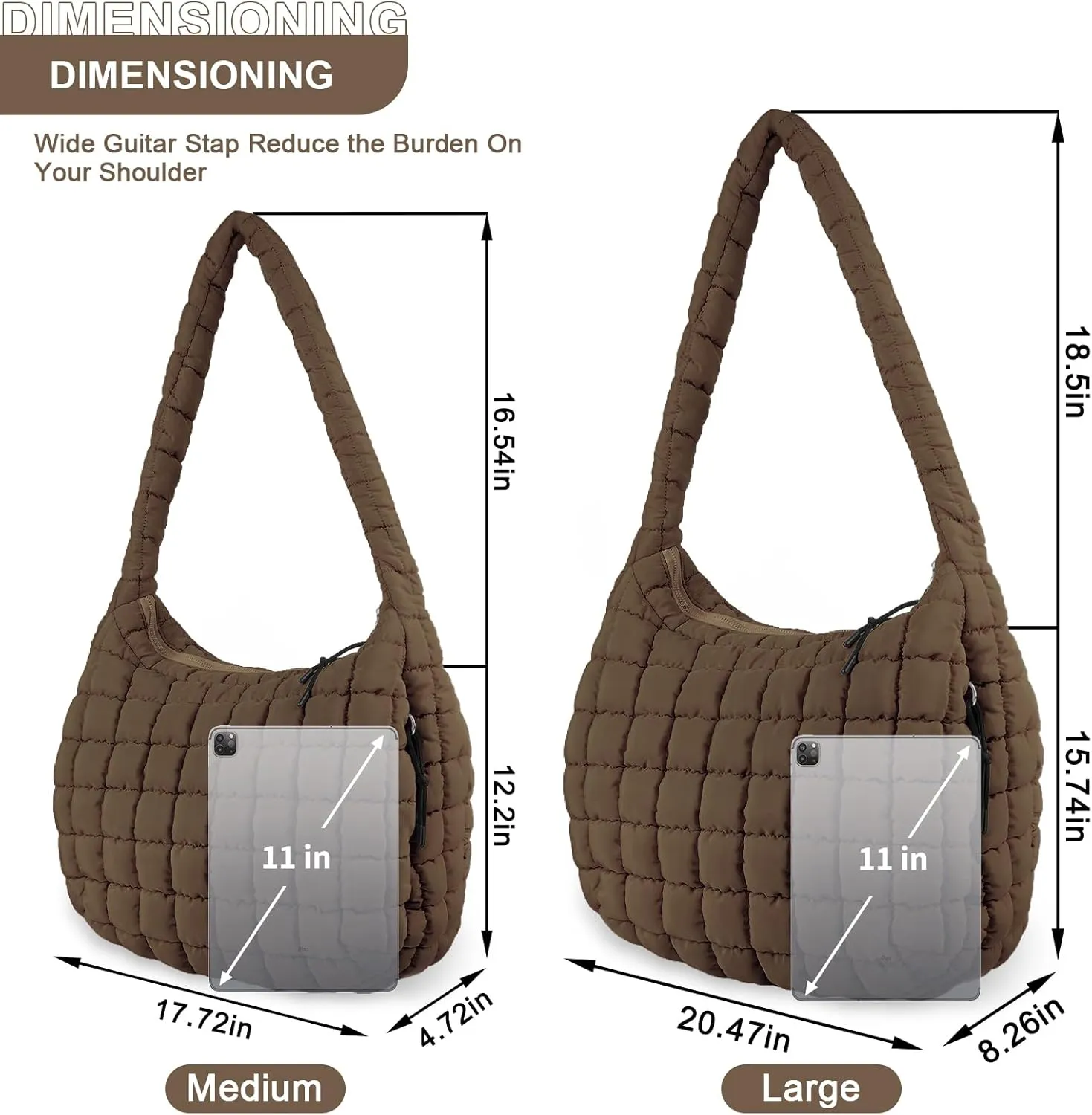 Quilted Puffer Tote Bag Purse Puffy Crossbody Shoulder Bag,Lightweight Nylon Hobo Bag Puffer Carryall Bag for Women Girl