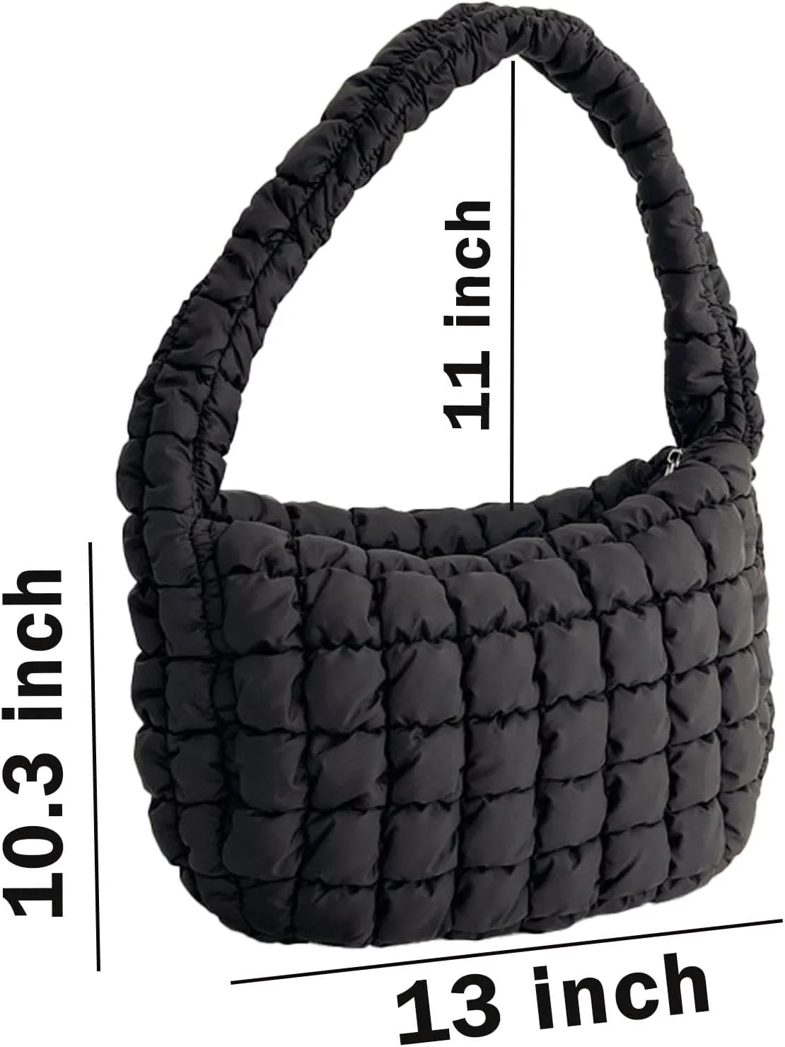 Quilted Puffer Tote Bags for Women Lightweight Quilted Padding Shoulder Bag Satchel Handbag Zip Puffer Bag Green