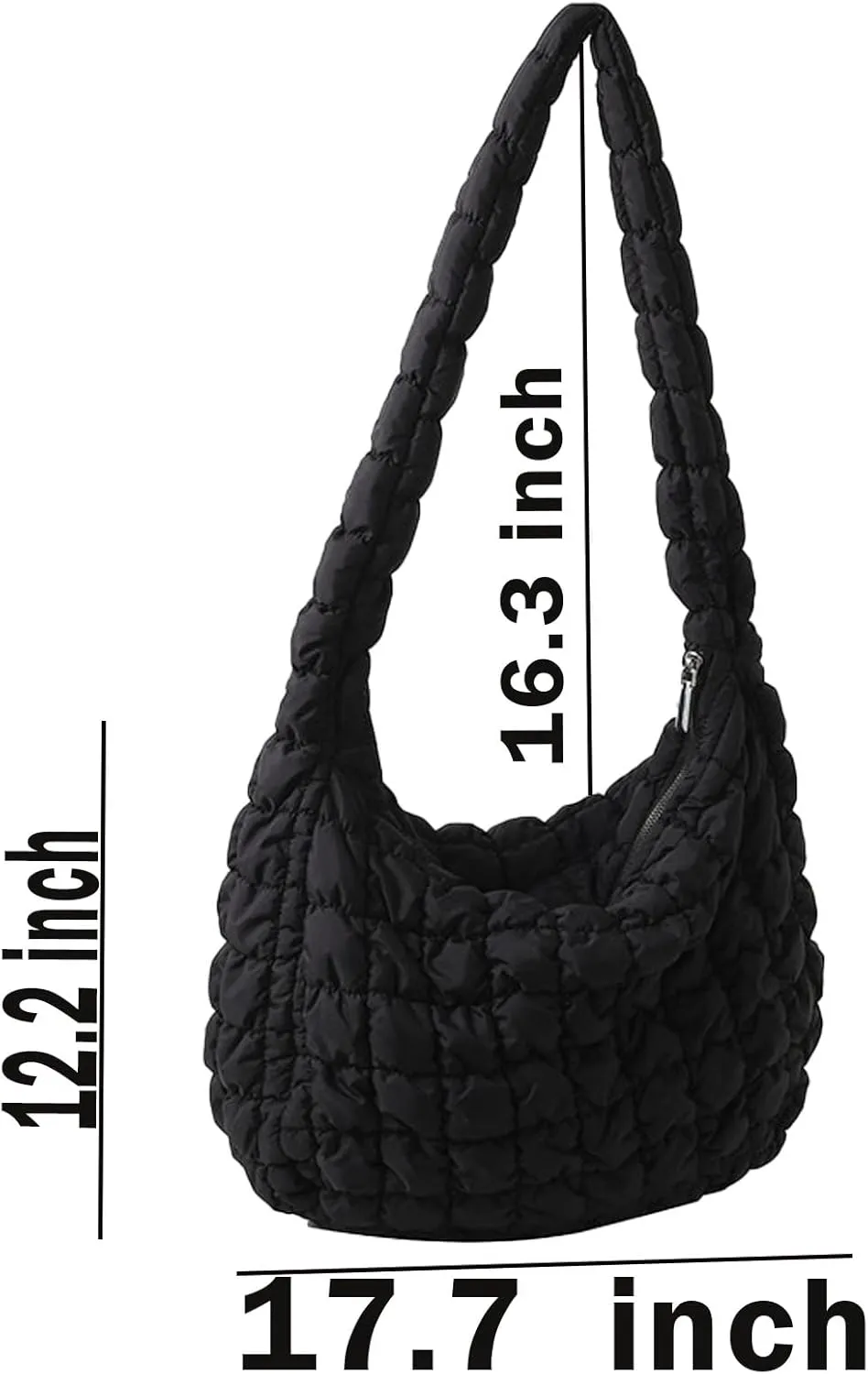 Quilted Puffer Tote Bags for Women Lightweight Quilted Padding Shoulder Bag Satchel Handbag Zip Puffer Bag Green