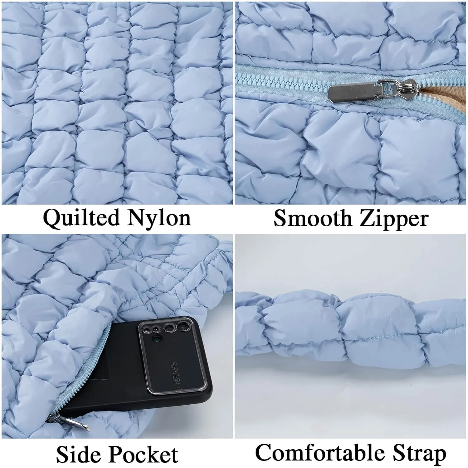 Quilted Puffer Tote Crossbody Bags for Women Bubble Puffy Purse