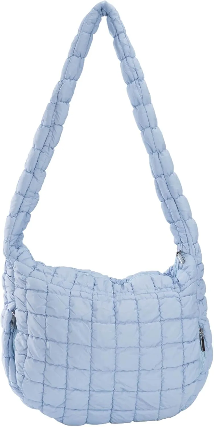 Quilted Puffer Tote Crossbody Bags for Women Bubble Puffy Purse