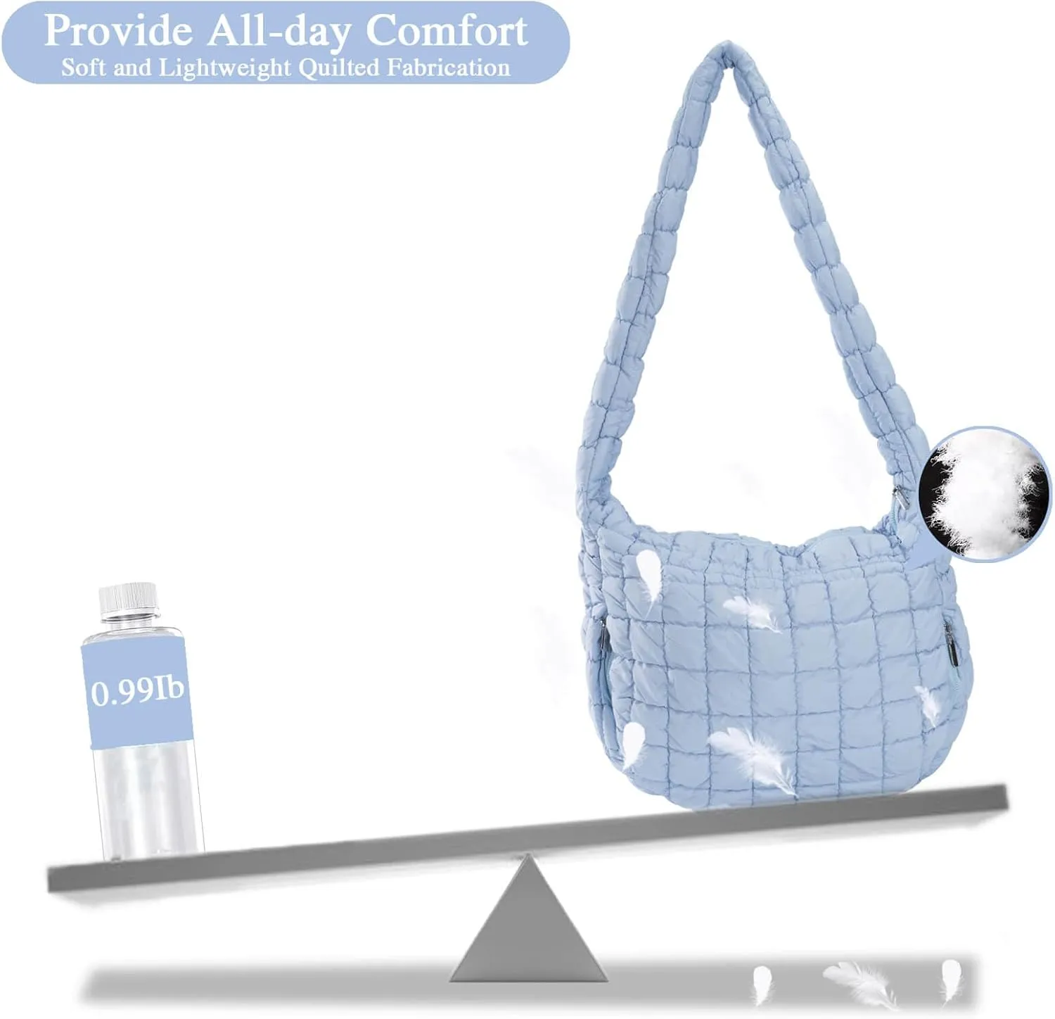 Quilted Puffer Tote Crossbody Bags for Women Bubble Puffy Purse