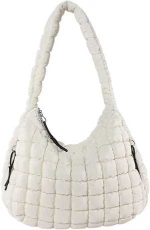 Quilted Tote Bag for Women Crossbody Bag Large Puffer Carryall Bag Lightweight Soft Puffy Shoulder Bag Handbags