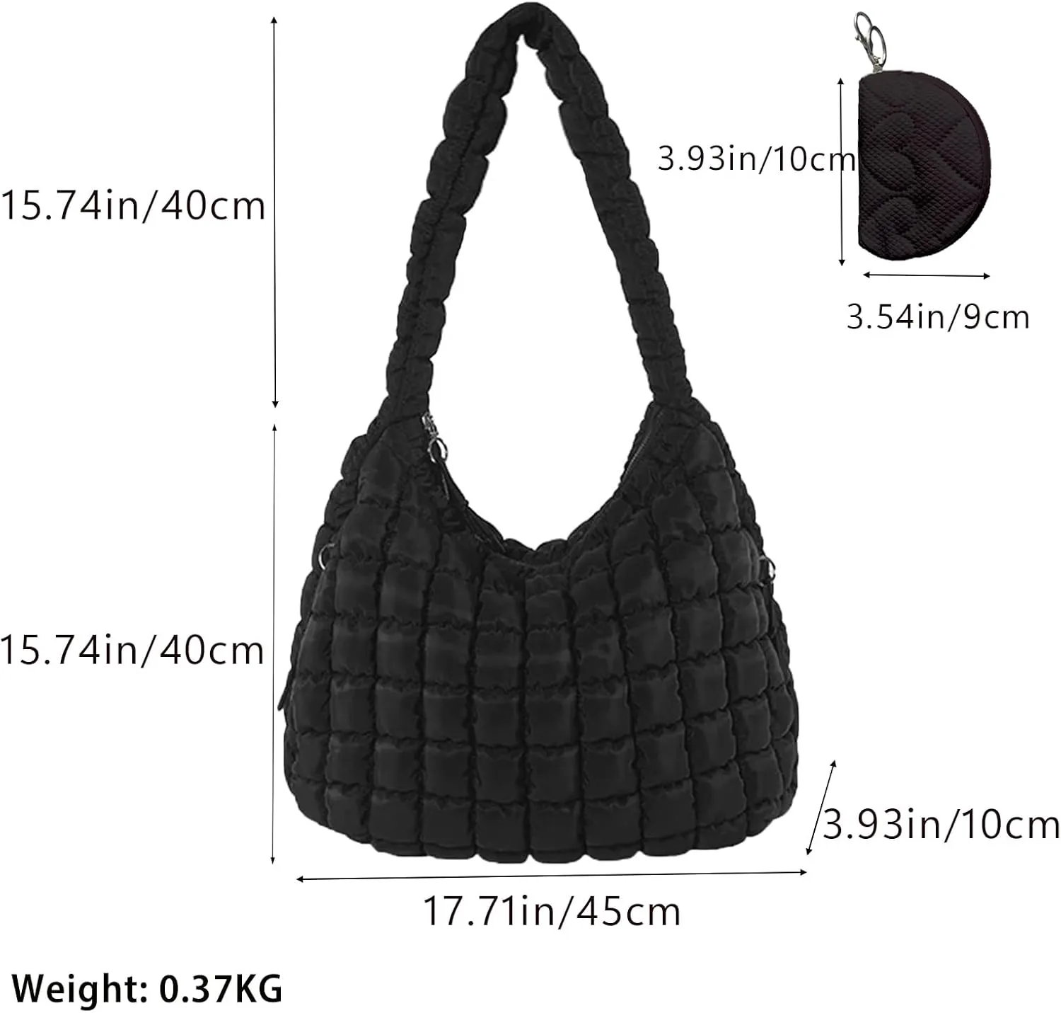 Quilted Tote Bag for Women Crossbody Bag Large Puffer Carryall Bag Lightweight Soft Puffy Shoulder Bag Handbags