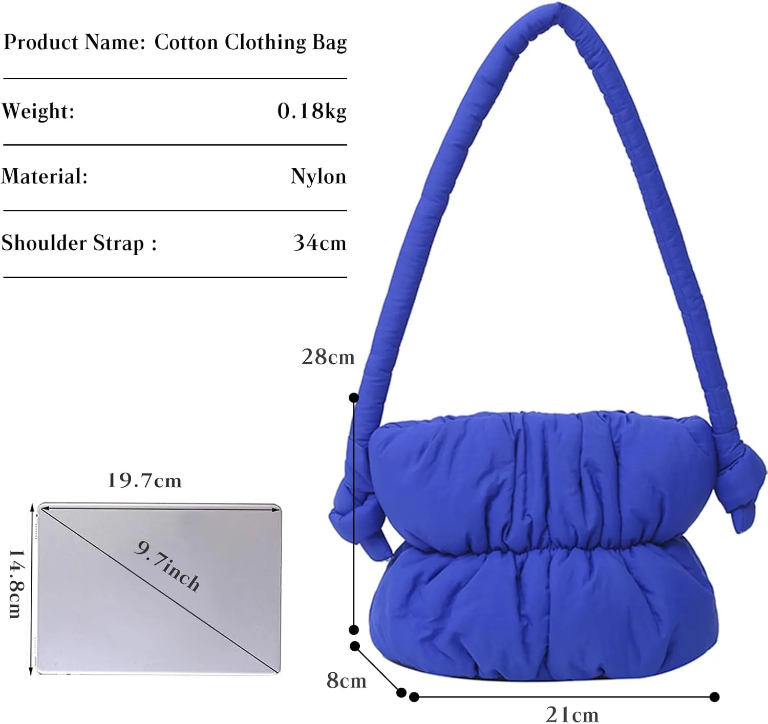 Quilted Tote Bag for Women Down Cotton Padded Handbag Lightweight Padding Shoulder Bag Winter Puffer Top Handle Bag