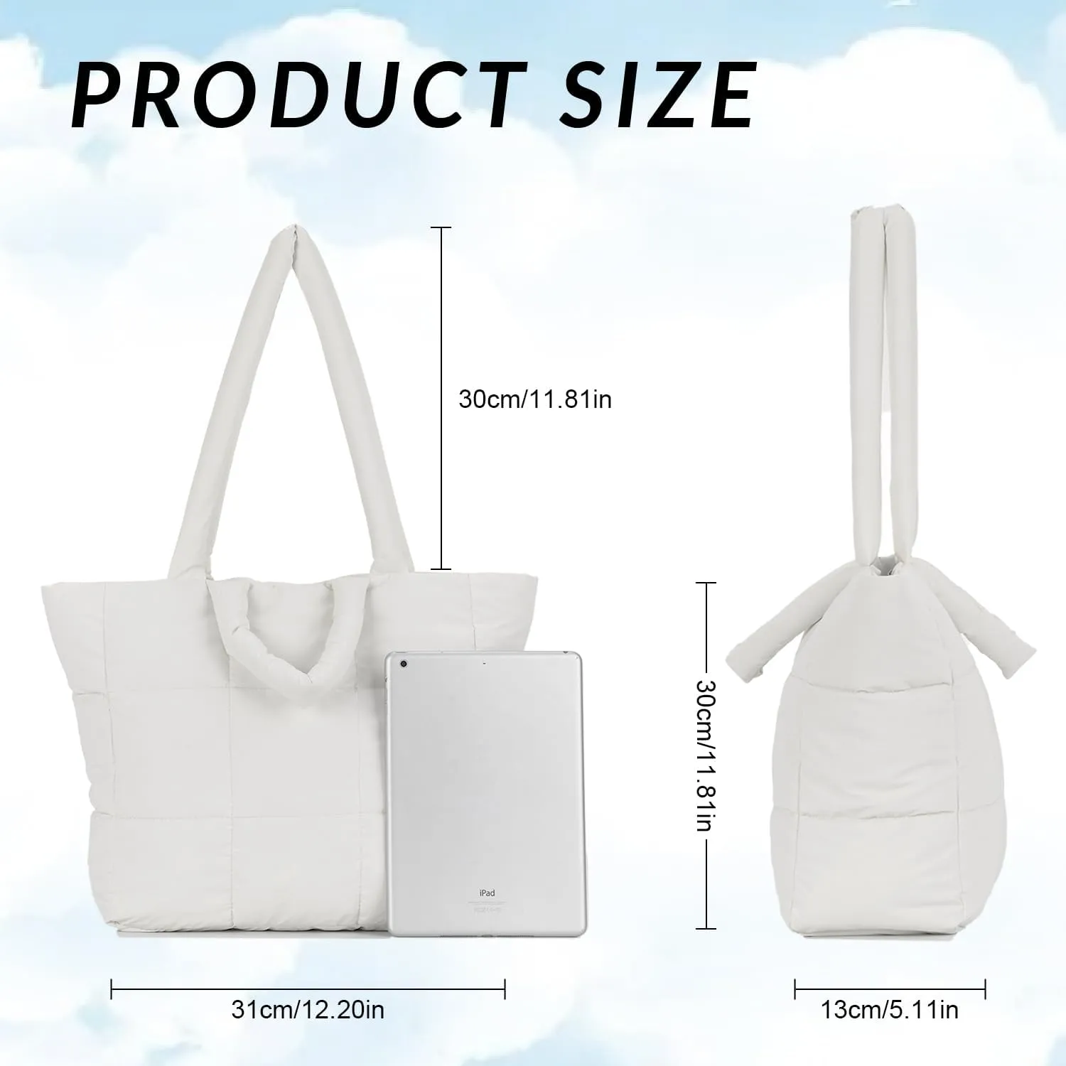 Quilted Tote Bag for Women Large Quilted Puffer Bag Work Tote