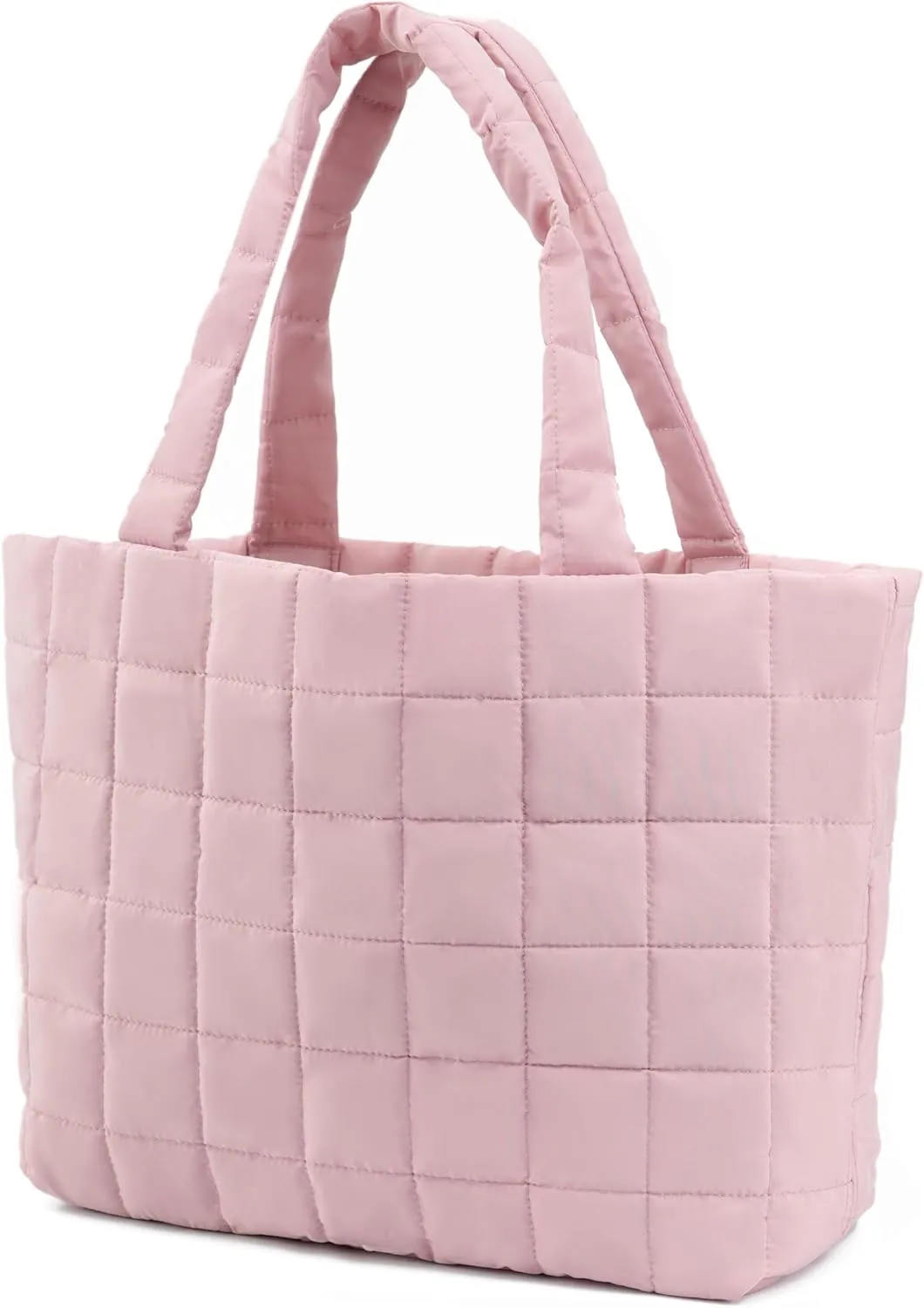 Quilted Tote Bag for Women, Lightweight Carryall Puffer Shoulder Bag Handbag for Travel, Work