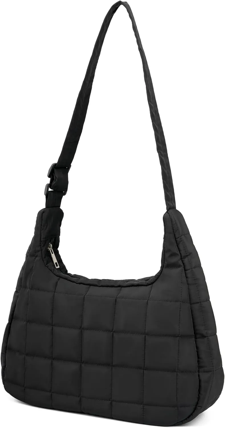 Quilted Tote Bag for Women, Lightweight Carryall Puffer Shoulder Bag Handbag for Travel, Work