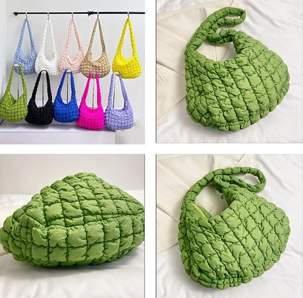 Quilted Tote Bag for Women Puffer Bags Large Padding Shoulder Bag Dumpling Underarm Bag Tote Bag Cloud Handbags with Zip