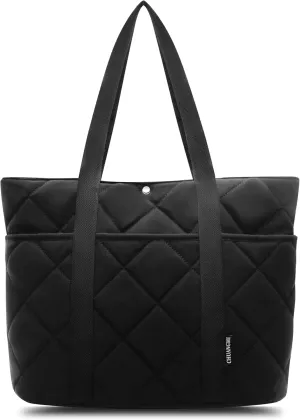 Quilted Tote Bag For Women, Puffer Tote Bag For Women, Trendy And Lightweight Travel Tote Bags For Work