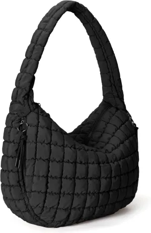 Quilted Tote Bag Large Quilting Cute Puffer Shoulder Bag Lightweight Quilted Padding Hobo Bag for Women Winter Fashion