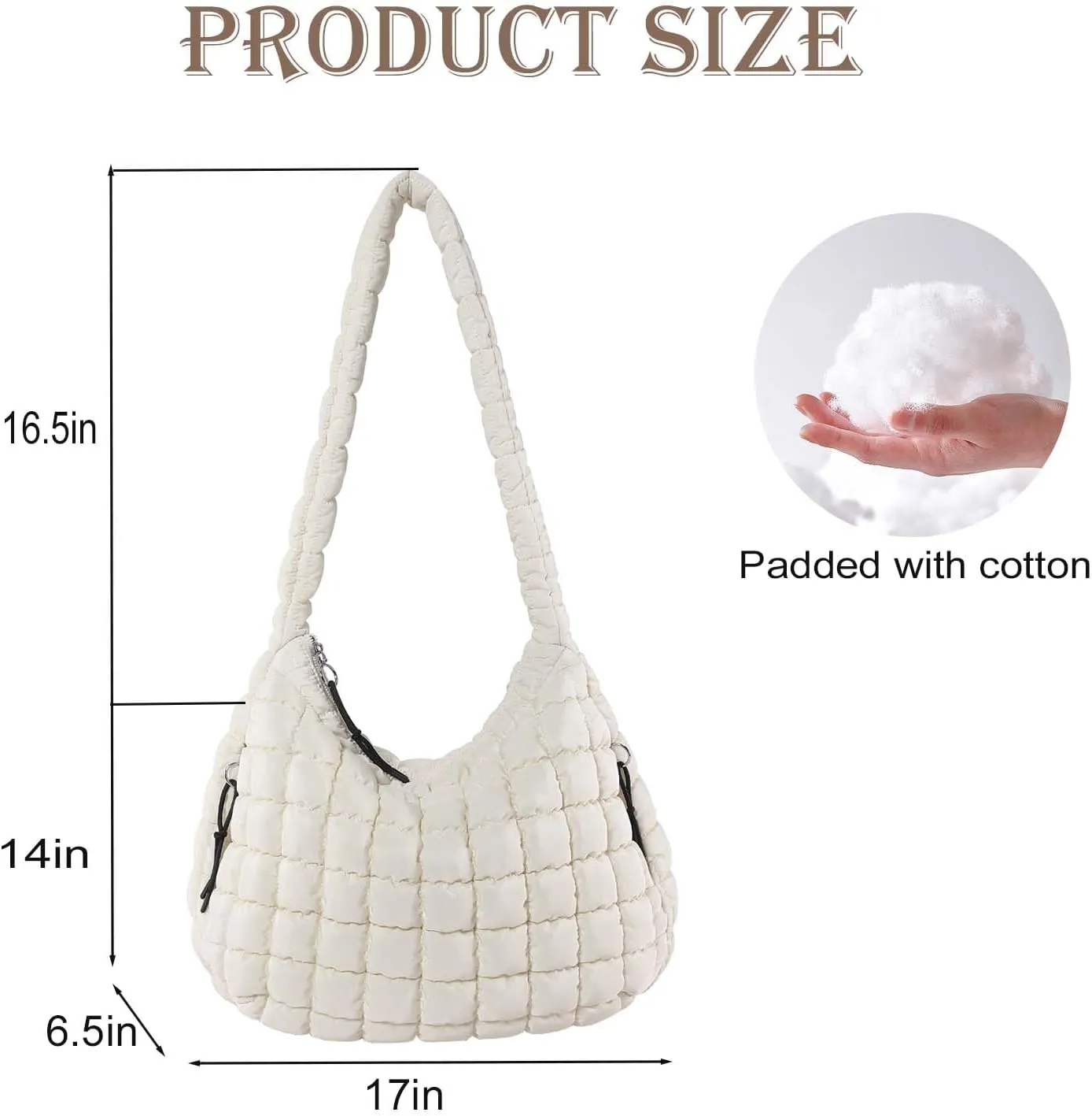 Quilted Tote Bag Quilted Puffer Crossbody Bags for Women Lightweight Quilted Padding Hobo Bag Quilted Shoulder Bag