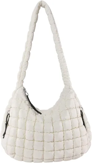 Quilted Tote Bag Quilted Puffer Crossbody Bags for Women Lightweight Quilted Padding Hobo Bag Quilted Shoulder Bag
