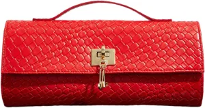 QWINEE Women's Crocodile Embossed Handbag Vintage Elegant Satchel Handbag PU Leather Evening Clutch Purses