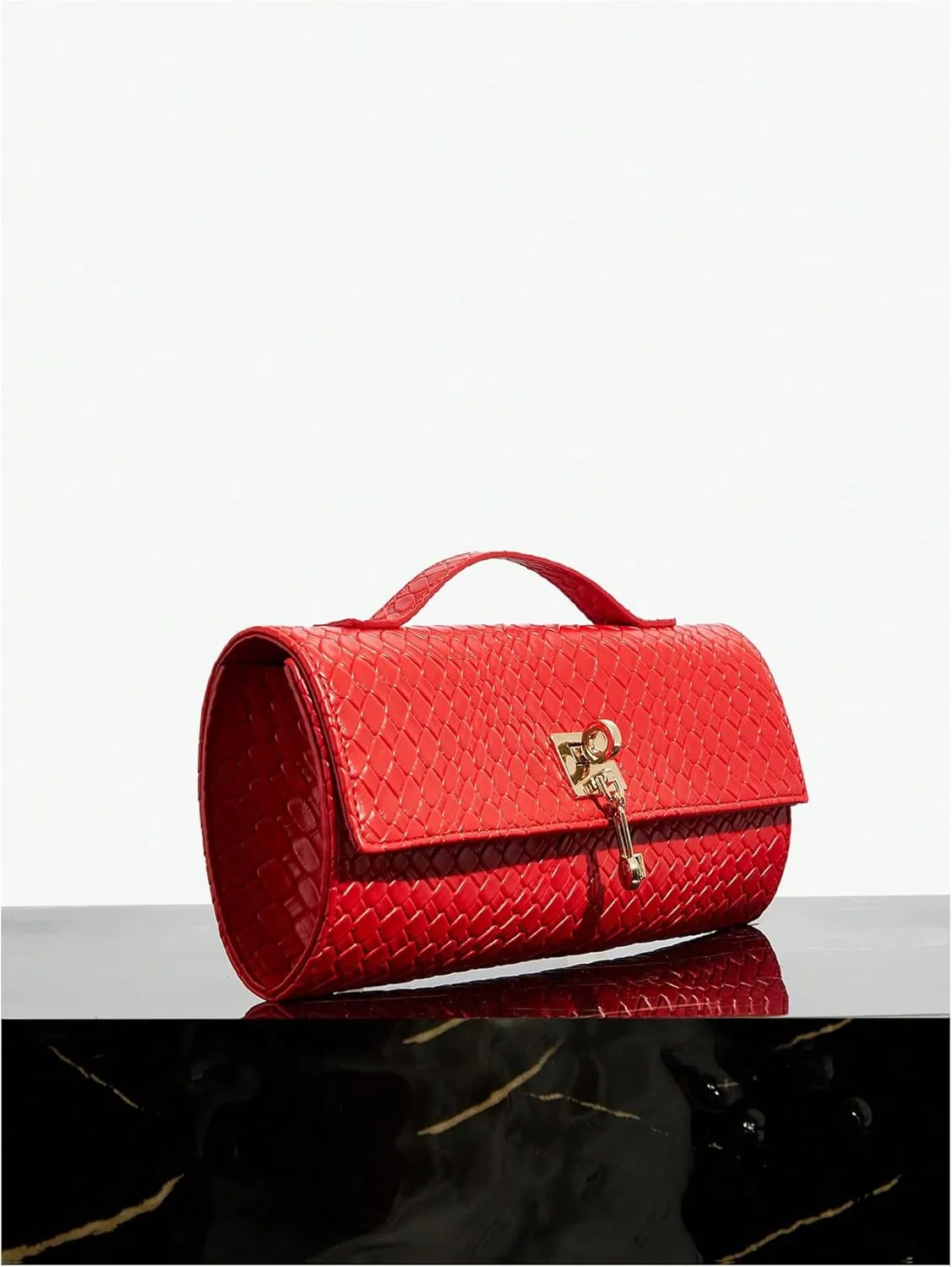 QWINEE Women's Crocodile Embossed Handbag Vintage Elegant Satchel Handbag PU Leather Evening Clutch Purses