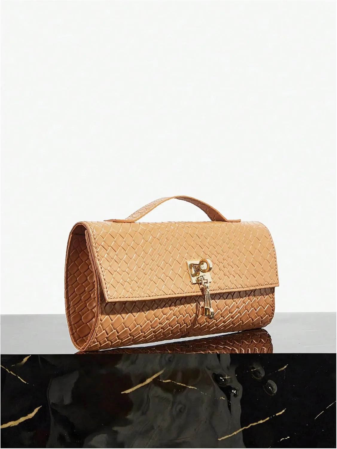 QWINEE Women's Crocodile Embossed Handbag Vintage Elegant Satchel Handbag PU Leather Evening Clutch Purses