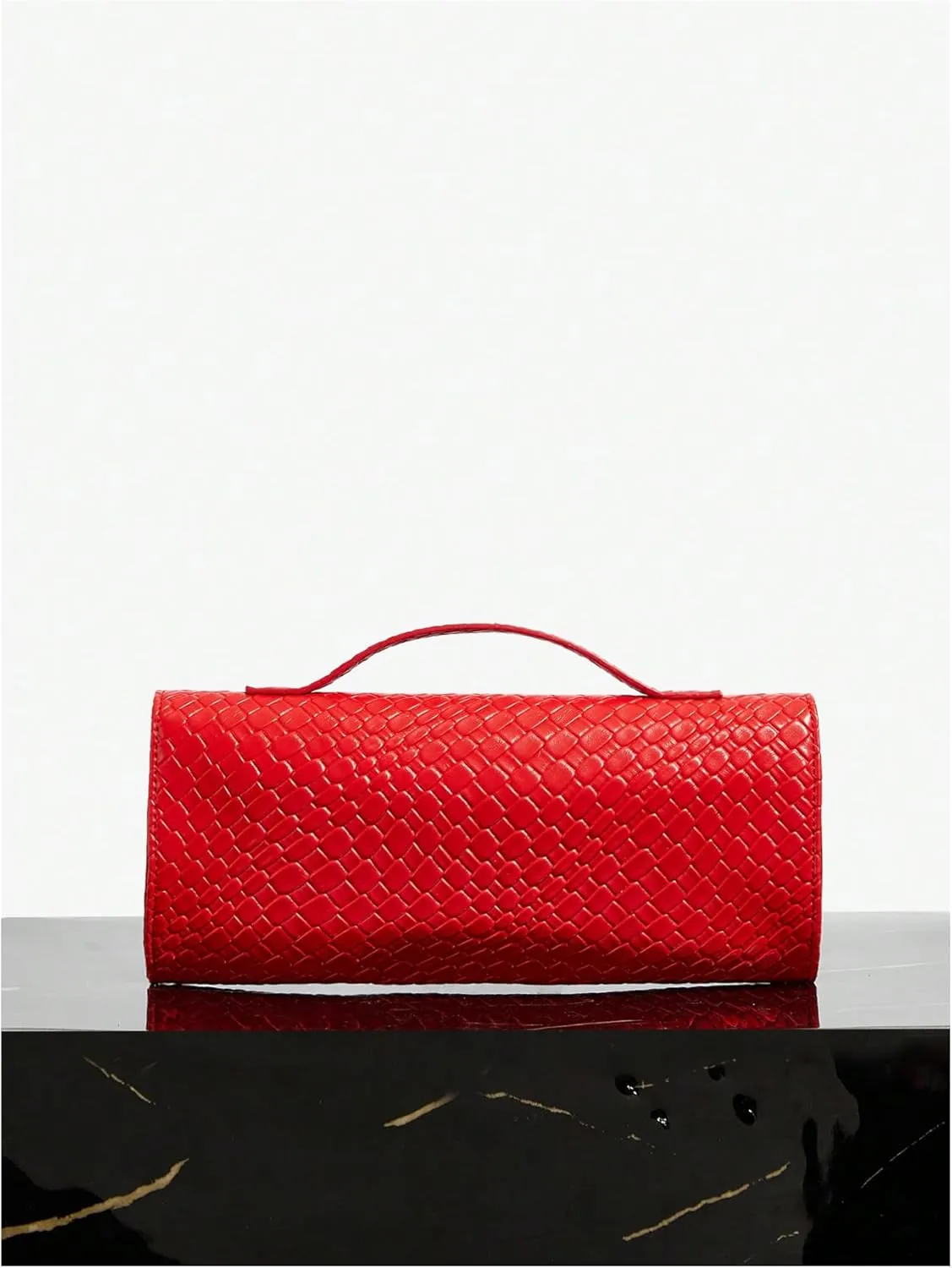 QWINEE Women's Crocodile Embossed Handbag Vintage Elegant Satchel Handbag PU Leather Evening Clutch Purses