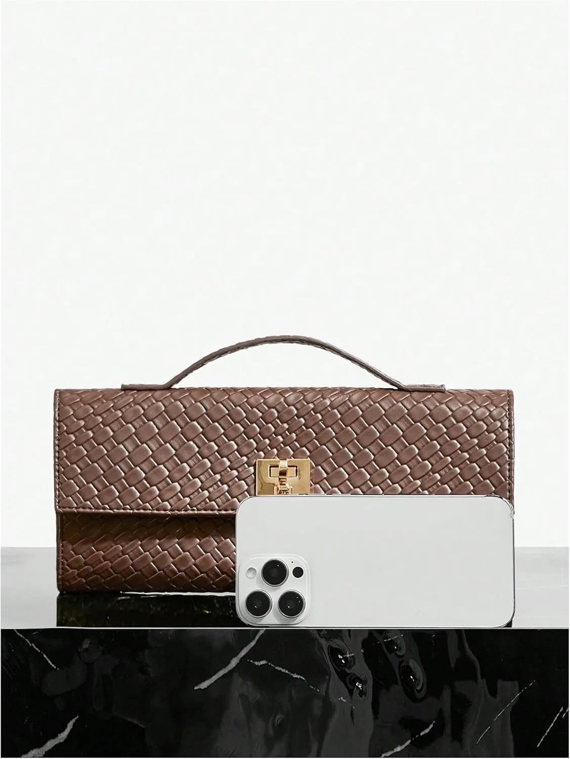 QWINEE Women's Crocodile Embossed Handbag Vintage Elegant Satchel Handbag PU Leather Evening Clutch Purses