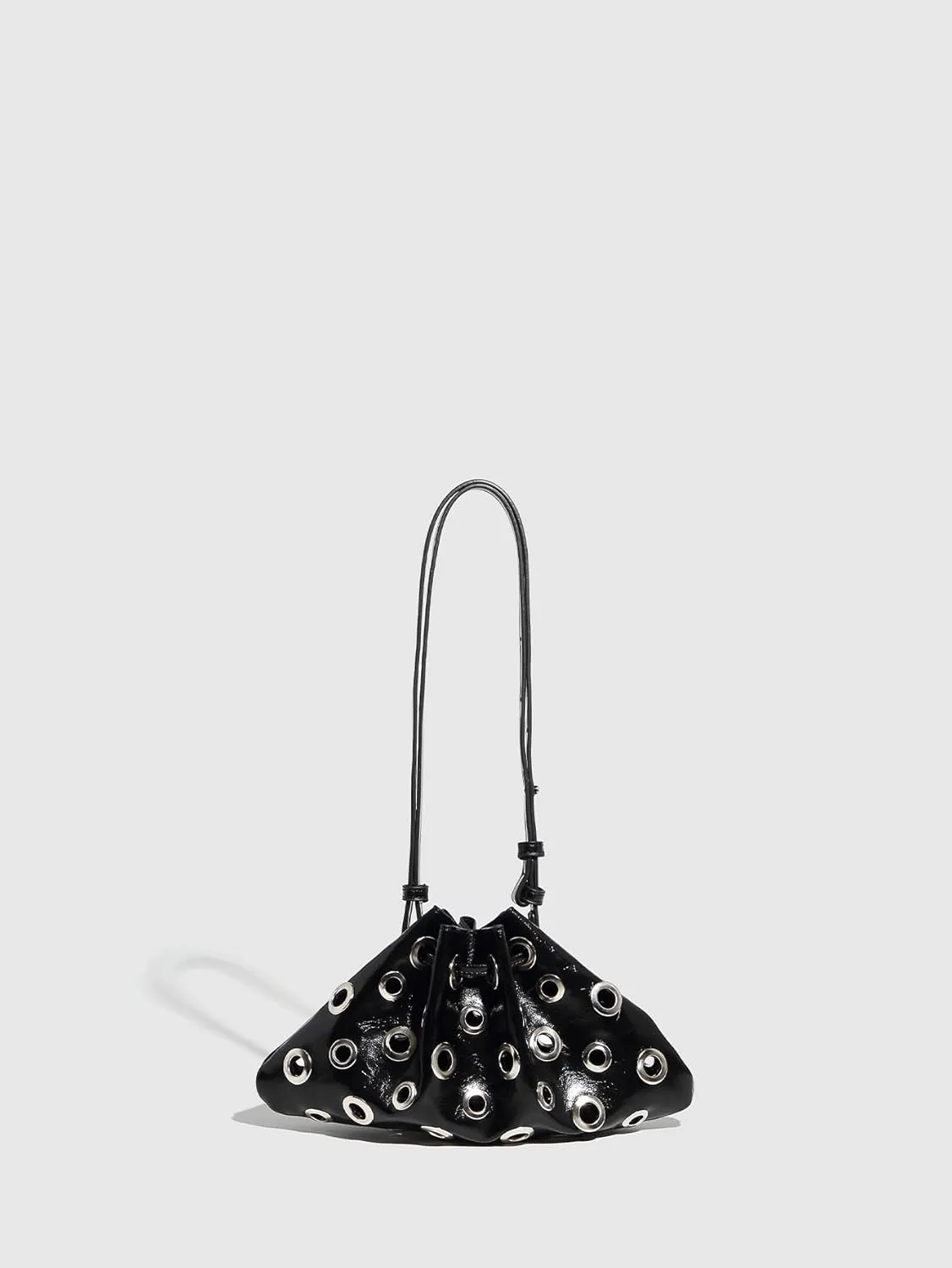 QWINEE Women's Vintage Drawstring PU Leather Handbags Retro Casual Clutch Purses