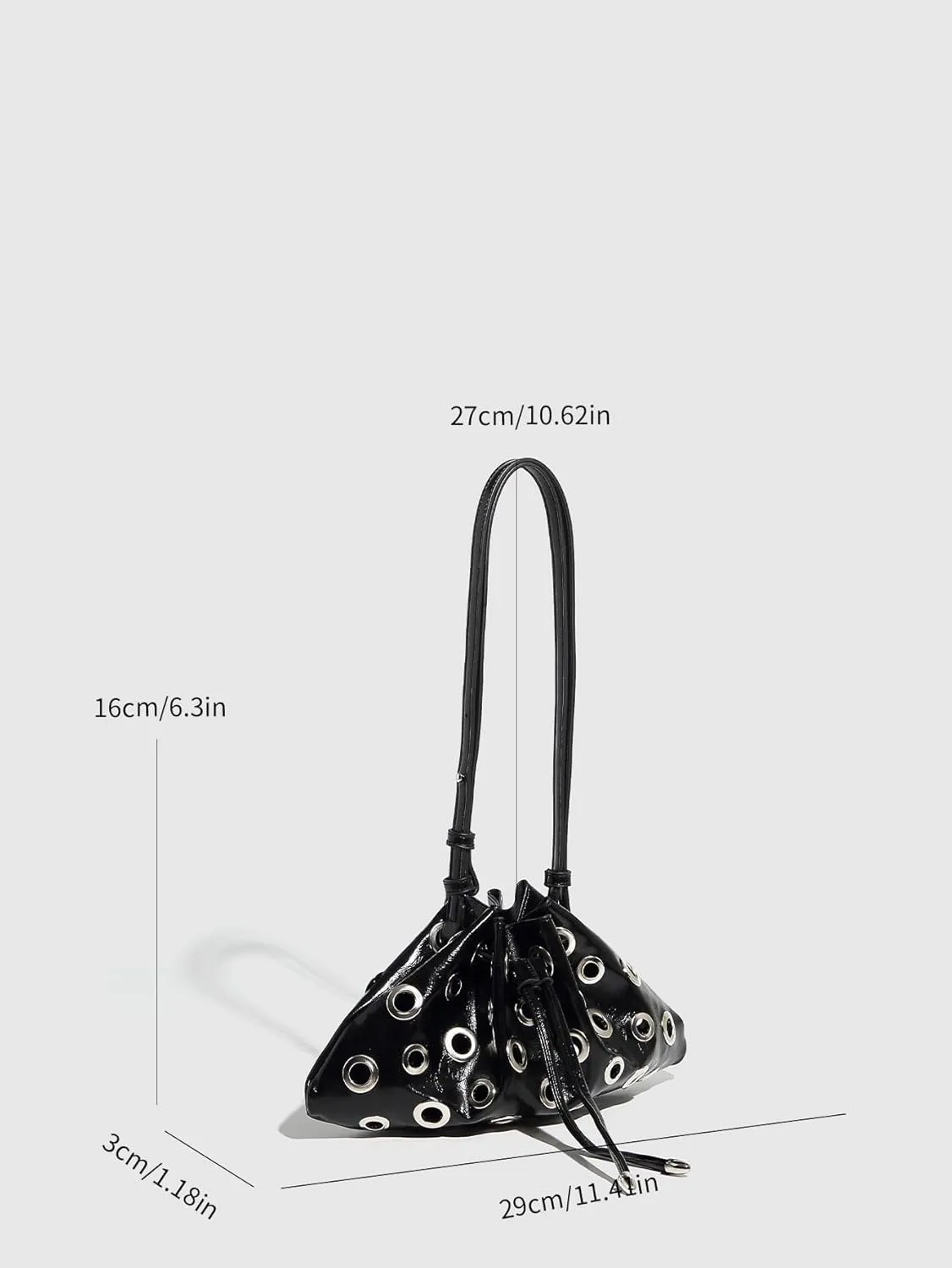 QWINEE Women's Vintage Drawstring PU Leather Handbags Retro Casual Clutch Purses