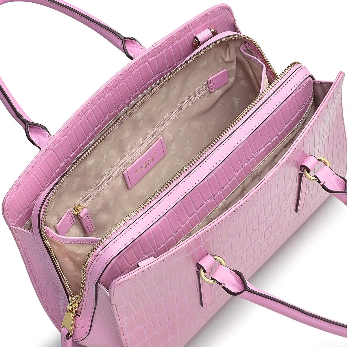 RADLEY London Angel Lane Faux Crocodile Women's Medium Leather Ziptop Satchel Bag