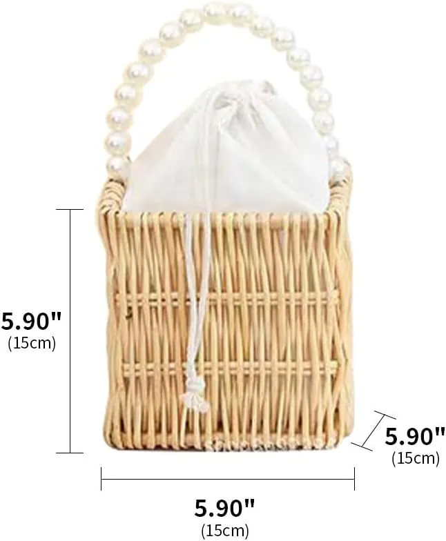 Rattan Handmade Handbags for Women Bamboo Bag Women's Tote Handbag Wood Bags Basket Vacation Summer Beach Bag