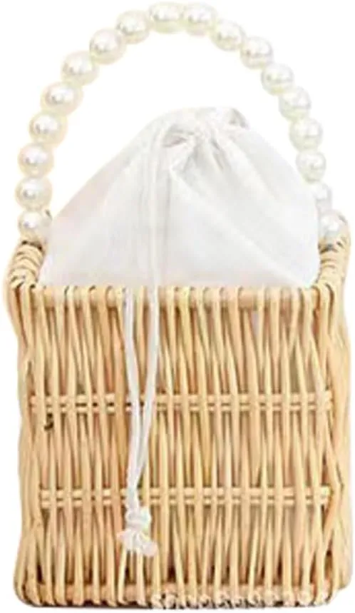 Rattan Handmade Handbags for Women Bamboo Bag Women's Tote Handbag Wood Bags Basket Vacation Summer Beach Bag