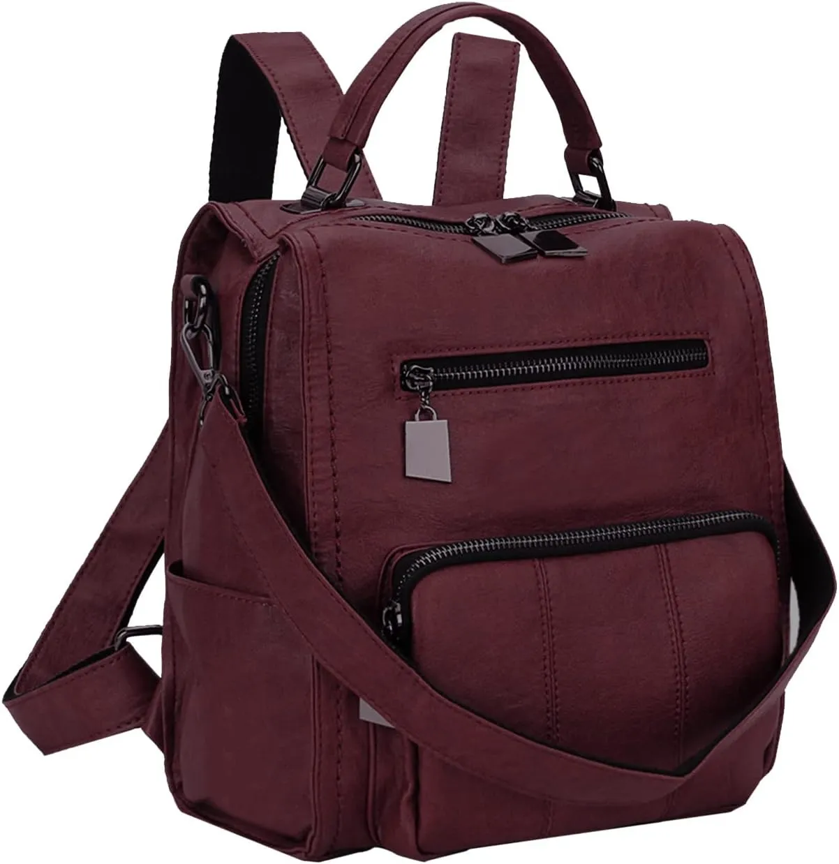 RAVUO Backpack Purse for Women, Fashion Leather Handbags Designer Convertible Satchel Ladies Shoulder Bag 3 Ways to Carry
