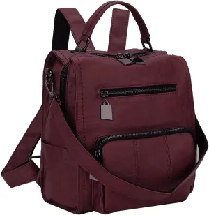 RAVUO Backpack Purse for Women, Fashion Leather Handbags Designer Convertible Satchel Ladies Shoulder Bag 3 Ways to Carry