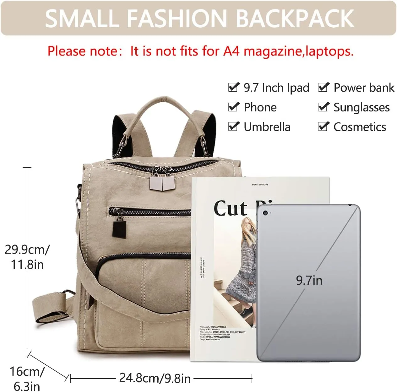 RAVUO Backpack Purse for Women, Fashion Leather Handbags Designer Convertible Satchel Ladies Shoulder Bag 3 Ways to Carry