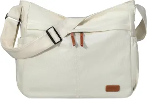 RAVUO Messenger Bag With Inner Organized Pockets, Large Hobo Crossbody Bag Lightweight Shoulder Purse for Women Men