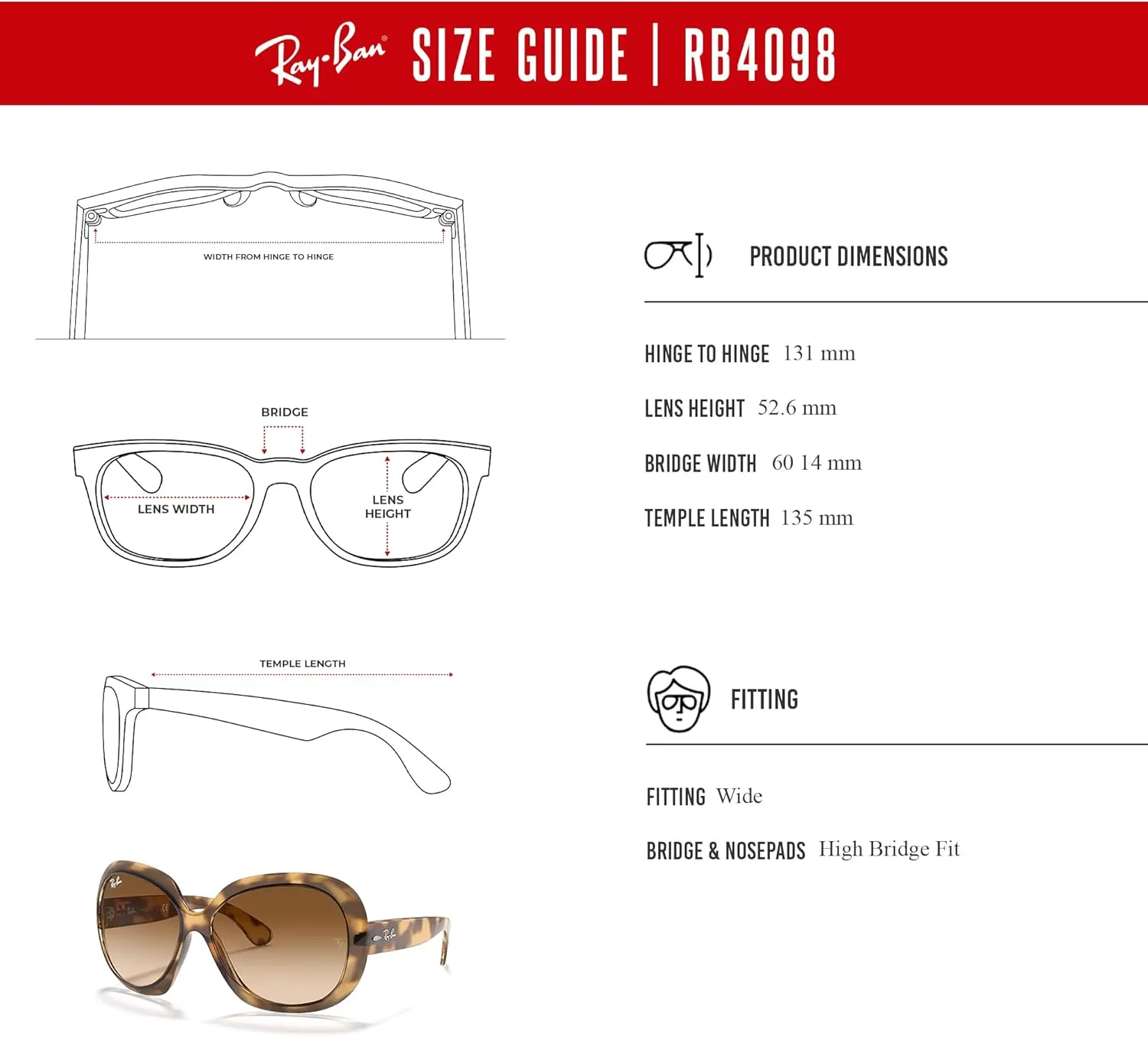Ray-Ban Jackie ohh ii RB4098 Cateye Sunglasses for Women   BUNDLE With Designer iWear Complimentary Eyewear Kit