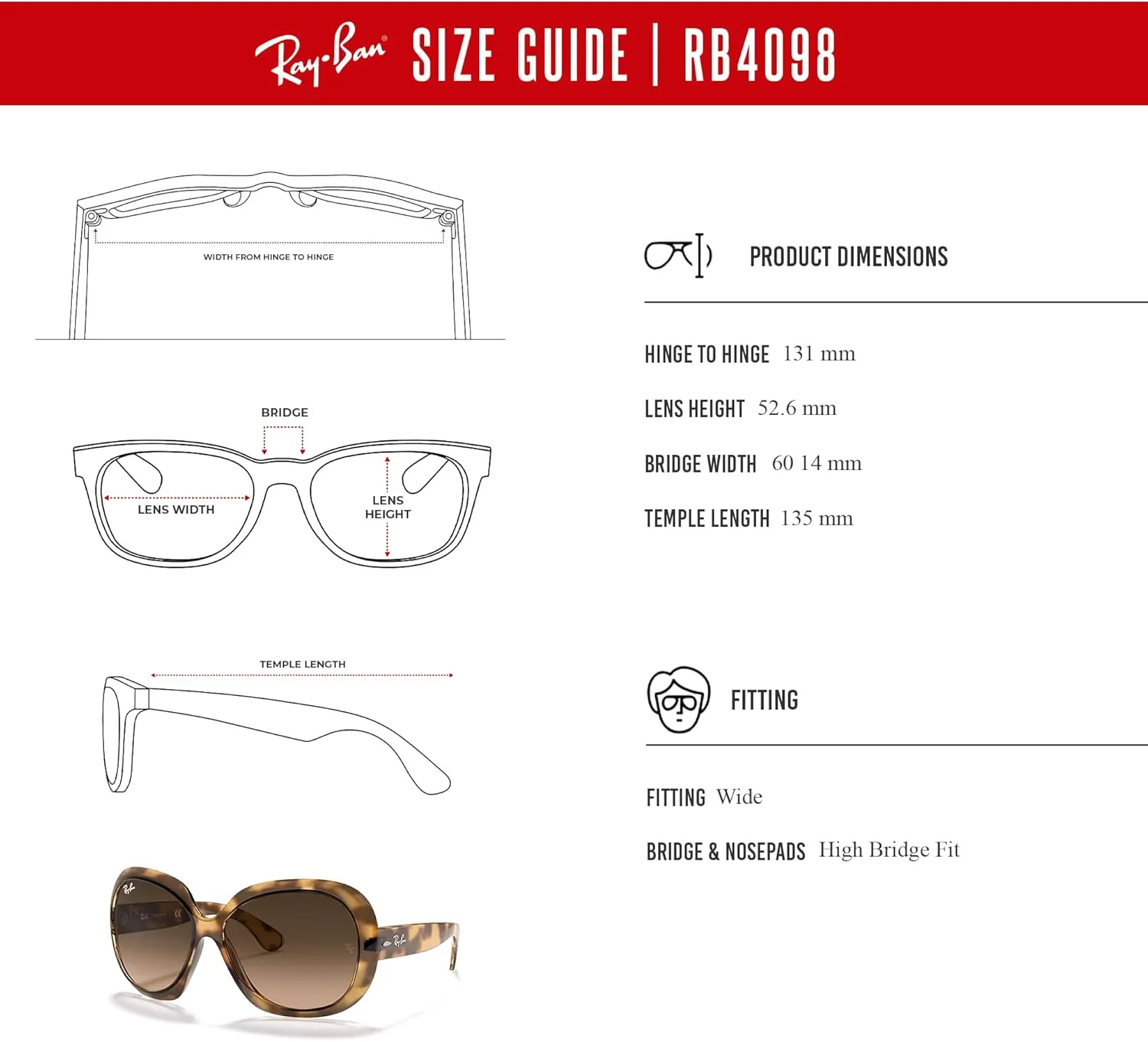 Ray-Ban Jackie ohh ii RB4098 Cateye Sunglasses for Women   BUNDLE With Designer iWear Complimentary Eyewear Kit